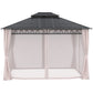 10' x 12' Outdoor Hardtop Gazebo Canopy w/ Double PC Roof, Steel Frame, Nettings, Curtains for Garden Lawn Deck, Khaki