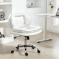 Criss Cross Chair, Swivel Wide Office Chair with Leathaire Upholstery, Tilting, No Arm, White