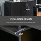 High Gloss Buffet Sideboard with 2 Drawers, 2 Doors and Adjustable Shelf, Kitchen Storage Cabinet with Push Open Design, Black