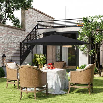9.7ft Black Banana Cantilever Umbrella with Crank