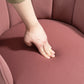 Modern Vanity Chair, Velvet-feel Fabric Leisure Accent Chair with Wood Legs for Living Room, Pink