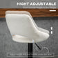 Bar Stools Set of 2, Swivel Counter Height Barstools with Adjustable Height, Linen Upholstered Bar Chairs with Round Metal Base and Footrest, Cream