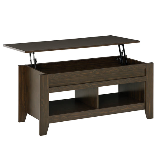 Lift Top Coffee Table with Hidden Storage - Dark Walnut