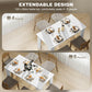 63" Kitchen Table for 4-6 People, Dining Table with Wood Effect for Dining Room, White