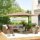 10 FT Cantilever Patio Umbrella, Square Patio Umbrella with Crank Handle, Cross Base and Tilt, 360° Rotation