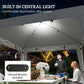 10 x 10 ft Pop Up Canopy Tent with Central Light, UPF 50+ Instant Portable Canopy Shelter with Remote, Light Grey