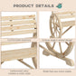 42" Wood Wagon Wheel Bench Garden Loveseat Rustic Seat, Natural Wood