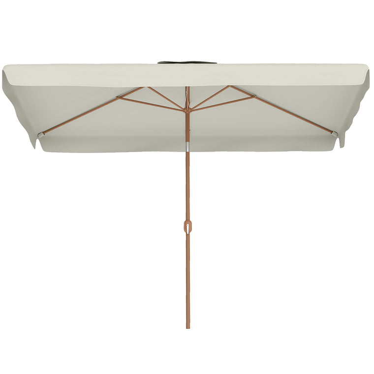 Patio Umbrella 118.1" x 78.7" Outdoor Parasol UV50+ Protection in White