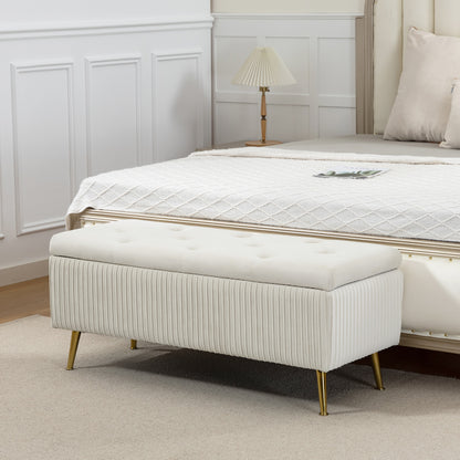 43" Storage Ottoman Bench with Padded Seat