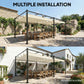 19' x 10' Pergola with Retractable Canopy, Patio Pergola with Sun Shade Shelter, UV50+, for Patio, Garden, Cream