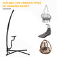 Hammock Chair Stand Only, Metal C-Stand for Hanging Hammock Chair with Tray for Indoor, Outdoor, Porch, Patio, Black