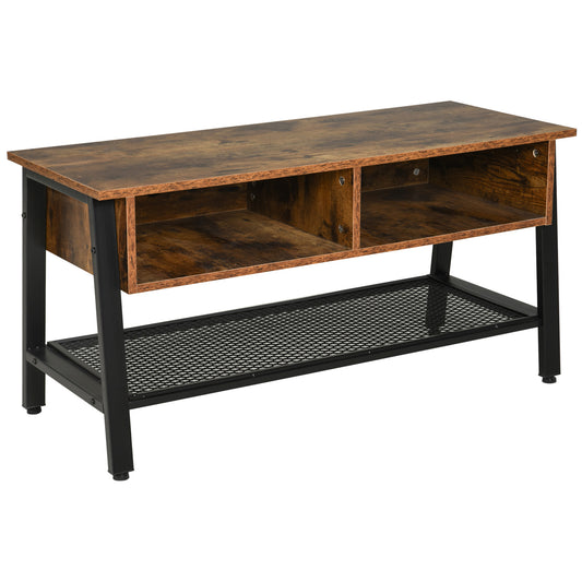 Industrial TV Stand for TVs up to 45" - Rustic Brown
