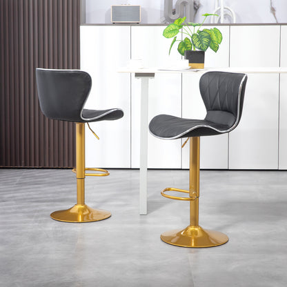 Counter Height Swivel Bar Stools Set of 2, PU Leather