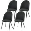 Velvet Dining Chairs Set of 4 with Steel Legs