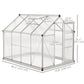 6' x 8' x 6.6' Polycarbonate Greenhouse, Walk-In Green House Kit Garden, Plants Grow, Galvanized Sheet Aluminum Frame with Rain Gutter, Vent and Sliding Door, Silver