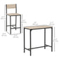 Industrial Bar Table Set Counter Height 3 Piece and 2 High Back Stools Set Dining Table Set Natural Wood
