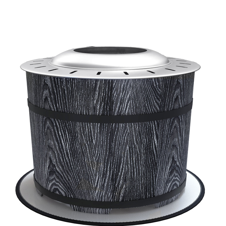Black Smokeless Fire Pit with Mat