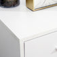 Modern Lateral Filing Cabinet, 3 Drawer File Cabinet for Letter and A4 Size Documents, Mobile, Printer Stand with Open Shelves, Rolling Wheels, White