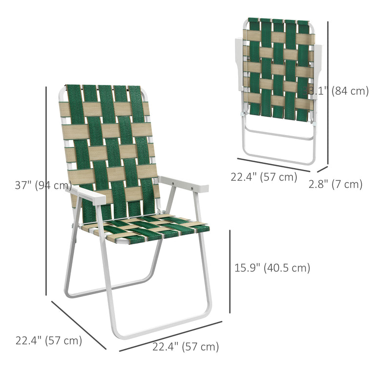 2-Piece Portable Folding Chair Set with Armrests