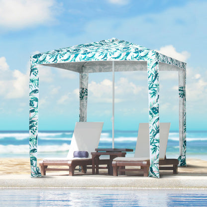 6.5' Green Beach Umbrella with Sandbags & Carry Bag