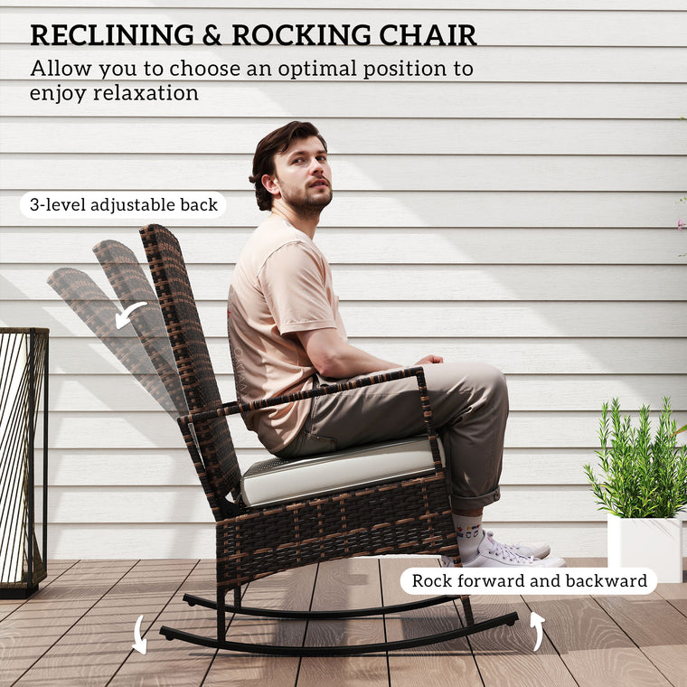 3-Piece Bistro Set with 3-Level Reclining Chairs