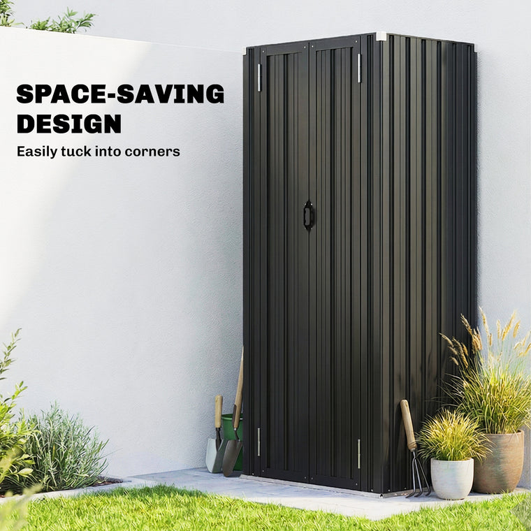 Metal Garden Shed with Adjustable Shelves & Double Doors