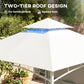 10' x 10' Patio Gazebo, Double Roof Outdoor Gazebo Canopy Shelter with Storage, Hook, Metal Frame, Cream White