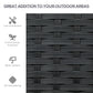 Rattan Wicker Loveseat Garden Bench Hand Woven Portable Backyard Black