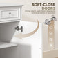 Sideboard Buffet Cabinet, 54" Kitchen Storage Cabinet with Soft-Close Doors, 3 Drawers and 2 Adjustable Shelves, White