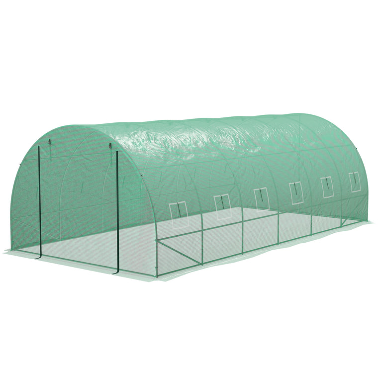 20' x 10' Green Tunnel Greenhouse with Sprinkler System
