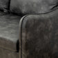 55" Loveseat Sofa, Small 2 Seater Couch with Solid Wood Legs, Modern PU Leather Upholstered Sofa for Small Spaces, Grey