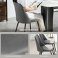 Upholstered Dining Chairs Set of 4, Velvet Accent Chair with Back and Wood-grain Steel Leg for Kitchen, Dark Grey