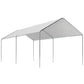 10' x 20' Carport Heavy Duty Galvanized Car Canopy with Included Anchor Kit, 3 Reinforced Steel Cables, White