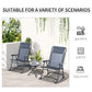 3pc Patio Rocking Chair Set, Folding Outdoor Rocking Chairs and Table Bistro Set w/ Breathable Mesh Seat & Backrest, Headrest for Park, Backyard, Garden, Grey