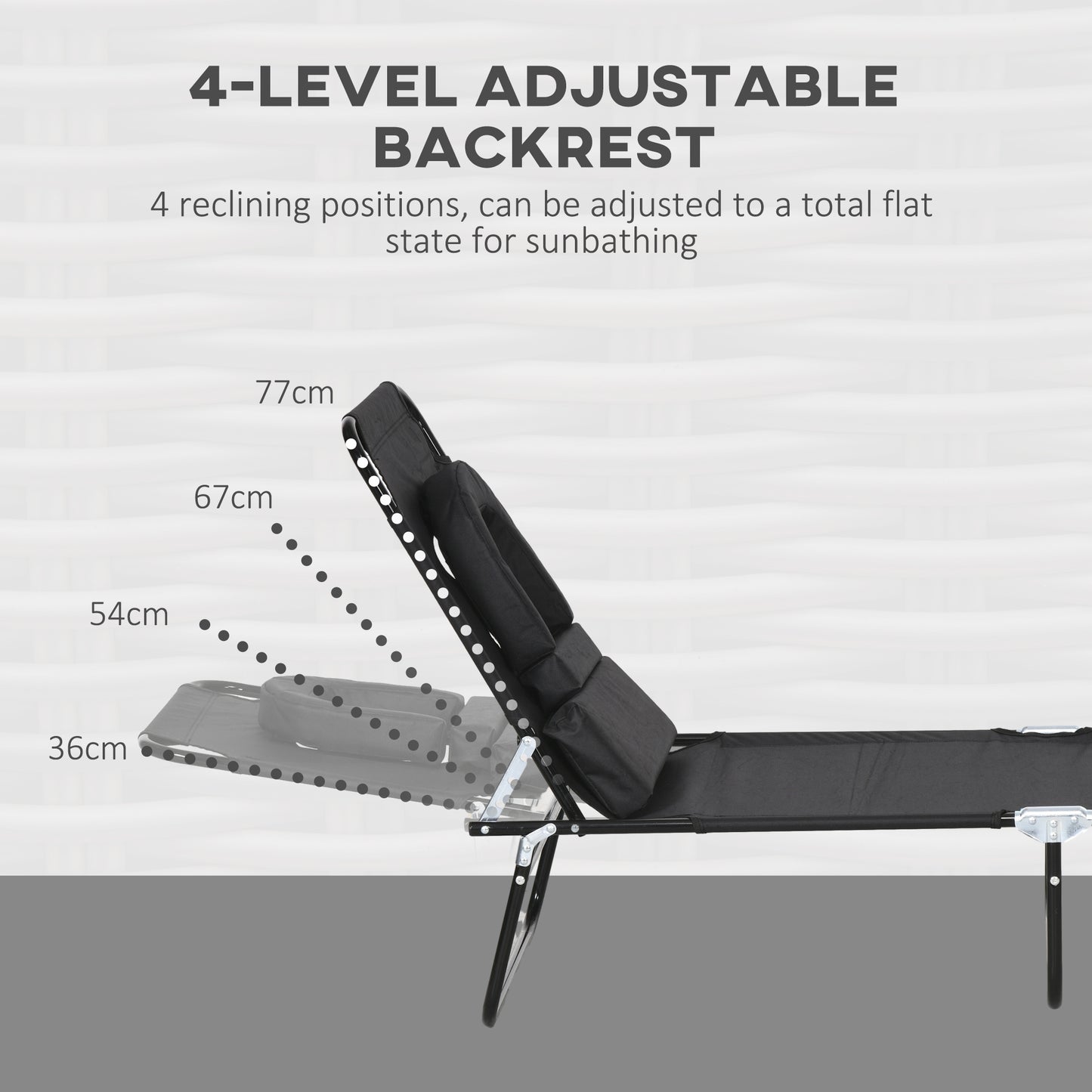 Folding Lounge Chair Set of 2, Reclining Beach Tanning Chair with Face Hole, Pillow, 4-Position Adjustable Flat Sun Lounger, Steel Frame for Outdoor Patio Pool, Green