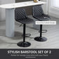 Bar Stools Set of 2, Swivel Counter Height Barstools with Back, Footrest, Adjustable Height, Black