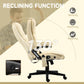 Heated Massage Office Chair, Ergonomic High Back Swivel Executive Chair with Vibration, Leather, Beige