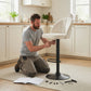Bar Stools Set of 2, Swivel Counter Height Barstools with Footrest, Cream White