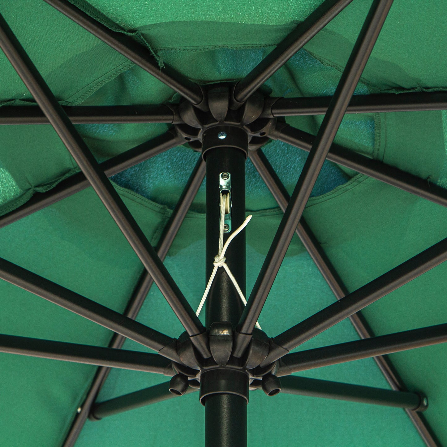 10' x 8' Round Market Umbrella, Patio Umbrella with Crank Handle and Tilt, Outdoor Parasol for Garden, Bench, Lawn, Green