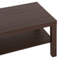 2 Tier Coffee Table with Storage Shelf, Rectangular Center Table for Living Room, Home Office Furniture Walnut