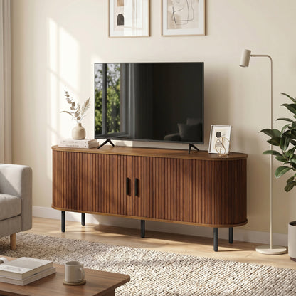 60" TV Stand with Curved Sliding Doors