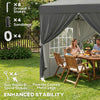 8.2' x 8.2' Dark Grey Pop-Up Canopy Tent with 4 Sidewalls