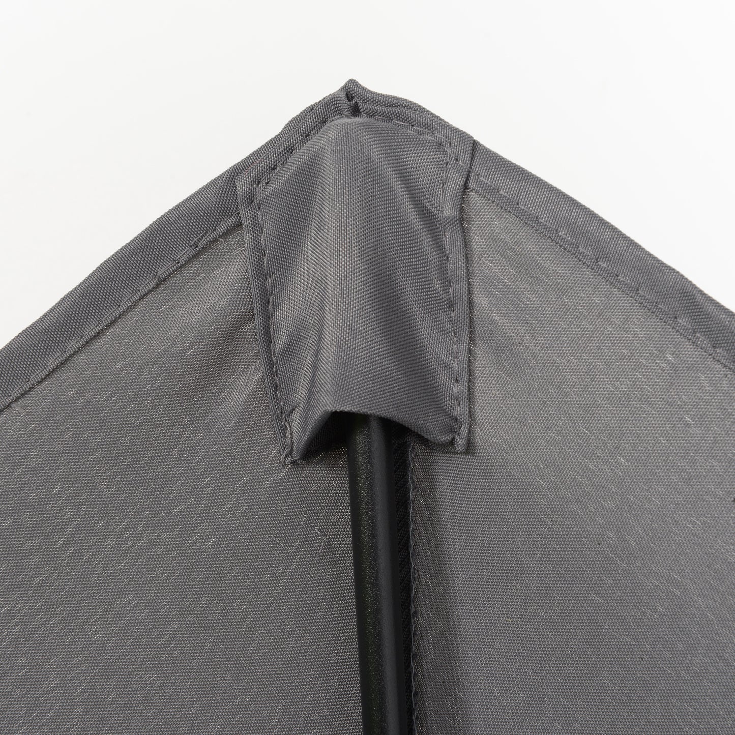 6.6FT Patio Umbrella, Outdoor Parasol with 6 Solid Ribs, Dark Grey