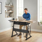 Adjustable Drafting Table, Art Desk Drawing Table Workstation with Stool and Storage Drawers for Painting, Oak