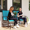 2-Person Patio Glider Rocking Chair Loveseat Bench - Black