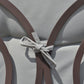 Outdoor Patio 3-Person Steel Canopy Cushioned Seat Bench Swing with Included Side Trays & Padded Comfort, Light Grey