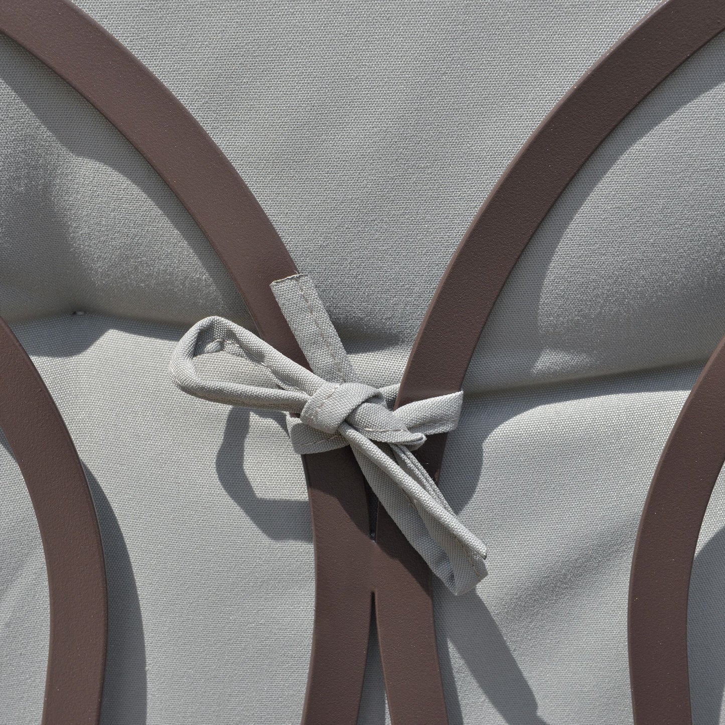 Outdoor Patio 3-Person Steel Canopy Cushioned Seat Bench Swing with Included Side Trays & Padded Comfort, Light Grey