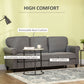 3-Seater Sofa Couch, 81" Modern Upholstered Linen Fabric Sofa with Rubberwood Legs, Nailhead Trim and Rolled Arms for Living Room, Bedroom and Apartment, Grey