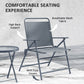 3 Pieces Outdoor Bistro Set, Folding Patio Table and Chairs with Tempered Glass Tabletop for Garden, Deck & Backyard