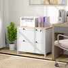 2 Drawer File Cabinet, Lockable Filing Cabinet with Adjustable Hanging Bar for Letter, A4 and Legal Size, White